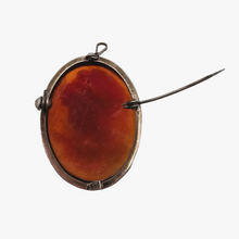 Load image into Gallery viewer, Shell cameo pendant brooch representing a young woman in an 800 silver setting, early 20th century