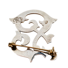 Charger l'image dans la galerie, Broche en argent 925 monogrammée "F", signée ASD, Mexique, années 1950-1970