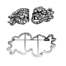 Load image into Gallery viewer, Broche transformable en argent 950 et strass – époque Art déco, années 1920-1930 Le Charme des Violettes - Brocante en ligne