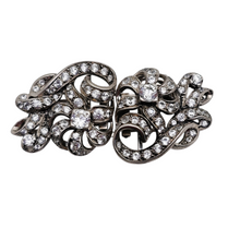 Load image into Gallery viewer, Broche transformable en argent 950 et strass – époque Art déco, années 1920-1930 Le Charme des Violettes - Brocante en ligne