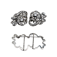Load image into Gallery viewer, Broche transformable en argent 950 et strass – époque Art déco, années 1920-1930 Le Charme des Violettes - Brocante en ligne