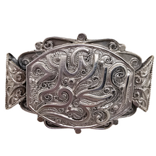 Afbeelding in Gallery-weergave laden, Oude Berberbroche van zilver, gebeiteld met kalligrafie en filigraan