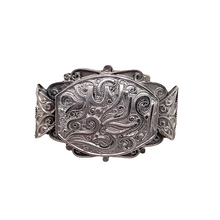 Afbeelding in Gallery-weergave laden, Oude Berberbroche van zilver, gebeiteld met kalligrafie en filigraan