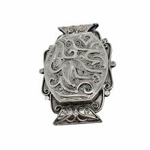 Afbeelding in Gallery-weergave laden, Oude Berberbroche van zilver, gebeiteld met kalligrafie en filigraan