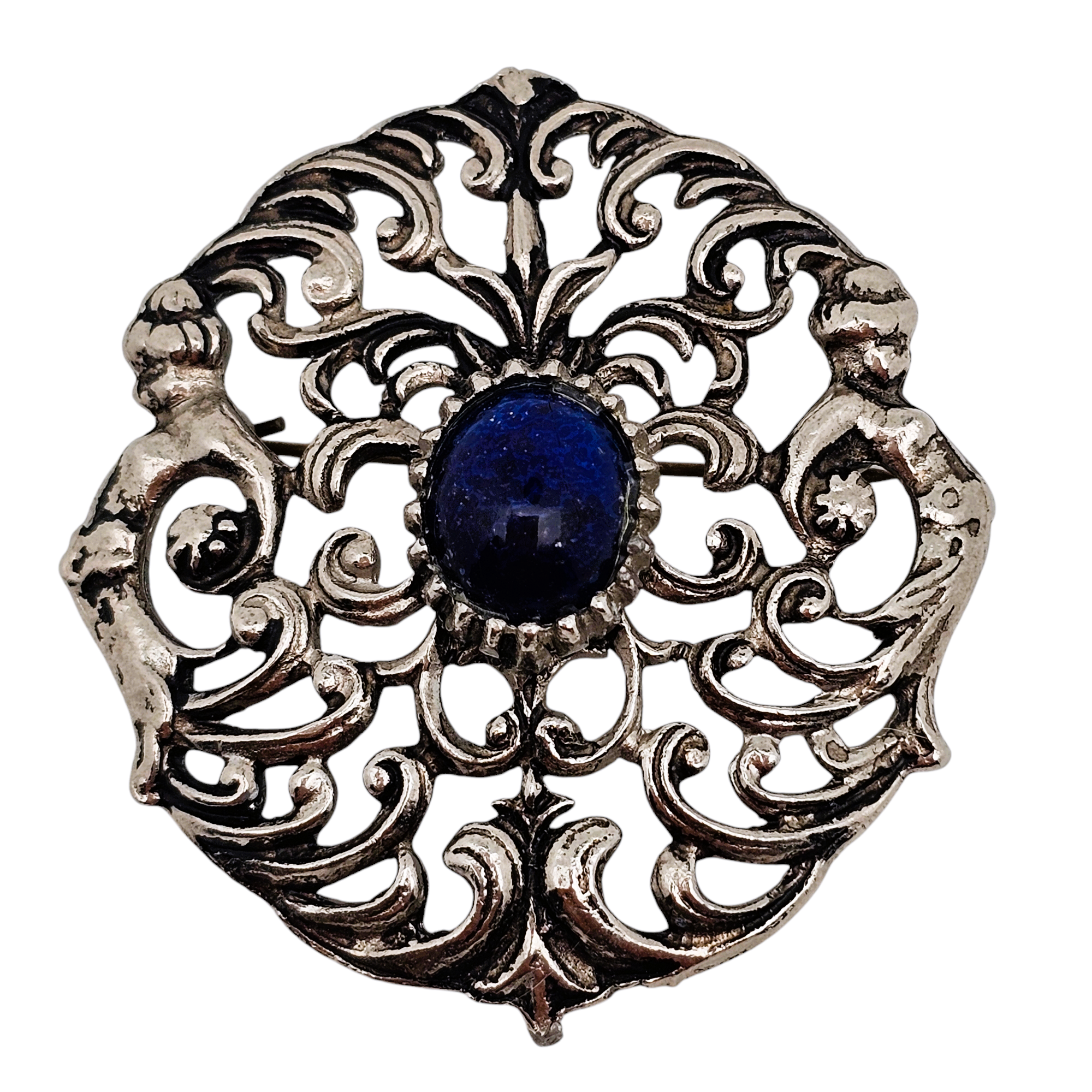 Broche Rétro Argentée Broche Vintage En Métal Argenté Martelé - Style Artisanal Ancien - Occasion Meule Ancienne Broche Rétro Argentée Broche Vintage En Métal Argenté Martelé - Style Artisanal Ancien - Occasion Meule Ancienne