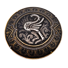 Afbeelding in Gallery-weergave laden, Broche damasquinée ancienne à décor de griffon stylisé,  années 1930-1950