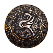 Afbeelding in Gallery-weergave laden, Broche damasquinée ancienne à décor de griffon stylisé,  années 1930-1950