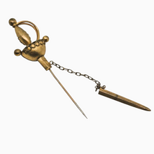 Afbeelding in Gallery-weergave laden, Épingle en forme d'"Epée de fleurs" en micromosaïque italienne, fin XIXᵉ siècle