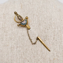 Afbeelding in Gallery-weergave laden, Épingle en forme d'"Epée de fleurs" en micromosaïque italienne, fin XIXᵉ siècle