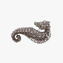 Afbeelding in Gallery-weergave laden, Broche vintage en forme d'hippocampe sertie de strass, années 1940-1950