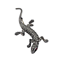Afbeelding in Gallery-weergave laden, Broche Art déco en forme de lézard en argent 835 sertie de marcassites, années 1930
