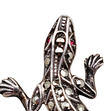 Afbeelding in Gallery-weergave laden, Broche Art déco en forme de lézard en argent 835 sertie de marcassites, années 1930
