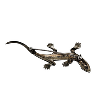 Afbeelding in Gallery-weergave laden, Broche Art déco en forme de lézard en argent 835 sertie de marcassites, années 1930