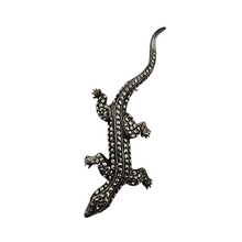 Afbeelding in Gallery-weergave laden, Broche Art déco en forme de lézard en argent 835 sertie de marcassites, années 1930