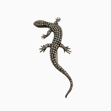 Afbeelding in Gallery-weergave laden, Oude hagedisbroche van 935 zilver, bezet met markasieten