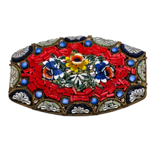 Afbeelding in Gallery-weergave laden, Broche en micromosaïque florale – Italie, fin XIXᵉ / début XXᵉ siècle Le Charme des Violettes - Brocante en ligne