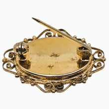 Load image into Gallery viewer, Broche florale en micro-mosaïques de verre et filigrane en vermeil 800 – Italie, Florence, milieu XXè siècle Le Charme des Violettes - Brocante en ligne