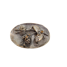 Afbeelding in Gallery-weergave laden, Broche aux pavots vintage en métal argenté