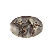 Afbeelding in Gallery-weergave laden, Broche aux pavots vintage en métal argenté