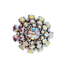 Afbeelding in Gallery-weergave laden, Broche vintage sertie de pierres du Rhin aurores boréales, années 1950