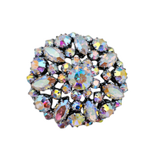 Charger l'image dans la galerie, Broche vintage sertie de pierres du Rhin aurores boréales, années 1950