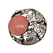 Load image into Gallery viewer, Niels Erik From. Skønvirke fish brooch in sterling silver and rose quartz. Danish design from the 1950s.
