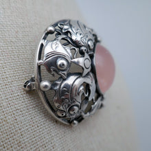 Load image into Gallery viewer, Niels Erik From. Skønvirke fish brooch in sterling silver and rose quartz. Danish design from the 1950s.