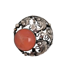 Load image into Gallery viewer, Niels Erik From. Skønvirke fish brooch in sterling silver and rose quartz. Danish design from the 1950s.