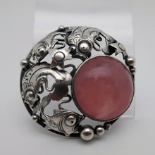 Load image into Gallery viewer, Niels Erik From. Skønvirke fish brooch in sterling silver and rose quartz. Danish design from the 1950s.