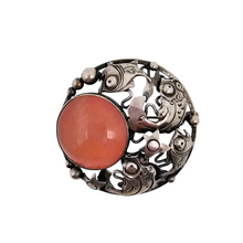 Load image into Gallery viewer, Niels Erik From. Skønvirke fish brooch in sterling silver and rose quartz. Danish design from the 1950s.