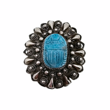 Afbeelding in Gallery-weergave laden, Art Deco filigrain en Egyptische scarabee broche