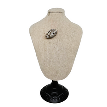 Afbeelding in Gallery-weergave laden, Broche vintage en forme d'amande sertie de strass, années 1950