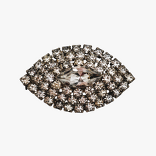 Afbeelding in Gallery-weergave laden, Broche vintage en forme d'amande sertie de strass, années 1950