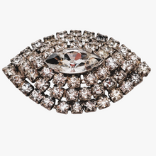Afbeelding in Gallery-weergave laden, Broche vintage en forme d'amande sertie de strass, années 1950