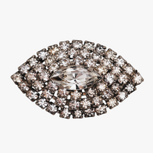 Afbeelding in Gallery-weergave laden, Broche vintage en forme d'amande sertie de strass, années 1950