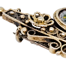 Afbeelding in Gallery-weergave laden, Broche victorienne en vermeil et micromosaïque italienne, souvenir du Grand Tour, années 1870-1910