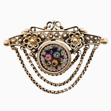 Afbeelding in Gallery-weergave laden, Broche victorienne en vermeil et micromosaïque italienne, souvenir du Grand Tour, années 1870-1910