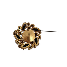 Afbeelding in Gallery-weergave laden, Broche vintage en pierres du Rhin et perles, années 1950-1960