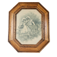 Charger l'image dans la galerie, Cadres anciens en bois clair avec scènes enfantines