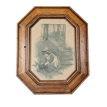 Charger l'image dans la galerie, Cadres anciens en bois clair avec scènes enfantines
