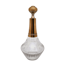 Load image into Gallery viewer, Carafon en cristal gravé et monture en métal doré, vers 1930-1950 Le Charme des Violettes - Brocante en ligne