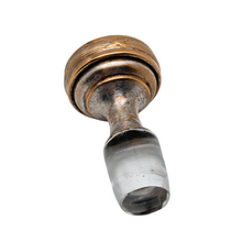 Load image into Gallery viewer, Carafon en cristal gravé et monture en métal doré, vers 1930-1950 Le Charme des Violettes - Brocante en ligne