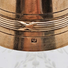 Load image into Gallery viewer, Carafon en cristal gravé et monture en métal doré, vers 1930-1950 Le Charme des Violettes - Brocante en ligne