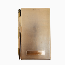 Charger l'image dans la galerie, Carnet de sac et son porte-mine vintage en métal doré, années 1960
