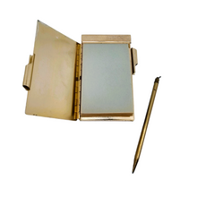 Charger l'image dans la galerie, Carnet de sac et son porte-mine vintage en métal doré, années 1960