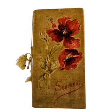 Load image into Gallery viewer, Carnet de Souvenir en velours décoré de coquelicots, vers 1890-1910