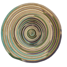 Afbeelding in Gallery-weergave laden, Chapeau-Capeline vintage en paille et dégradé de rubans gros grain, années 1970