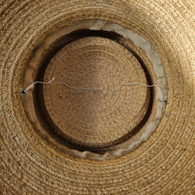 Load image into Gallery viewer, Chapeau-Capeline New Look en paille et foulard vintage, années 1950