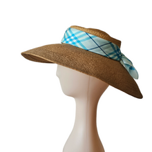 Load image into Gallery viewer, Chapeau-Capeline New Look en paille et foulard vintage, années 1950