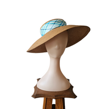 Load image into Gallery viewer, Chapeau-Capeline New Look en paille et foulard vintage, années 1950